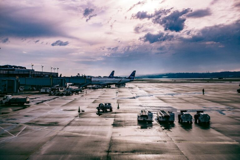 Aircraft on the apron at a Florida airport at dawn, where human remains are loaded for air shipping